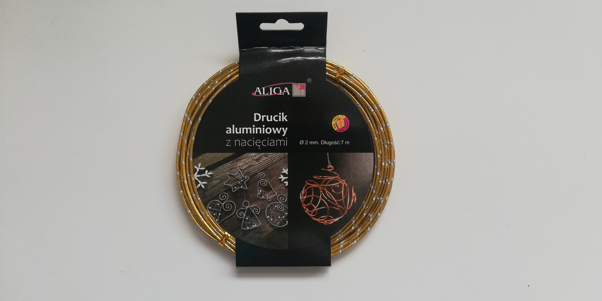 Drucik aluminiowy 2mmx7m z nacięciami złoty DA-6822 Aliga